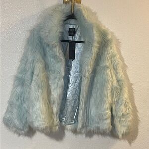 Volcom Women's Sky Blue Faux Fur Jacket